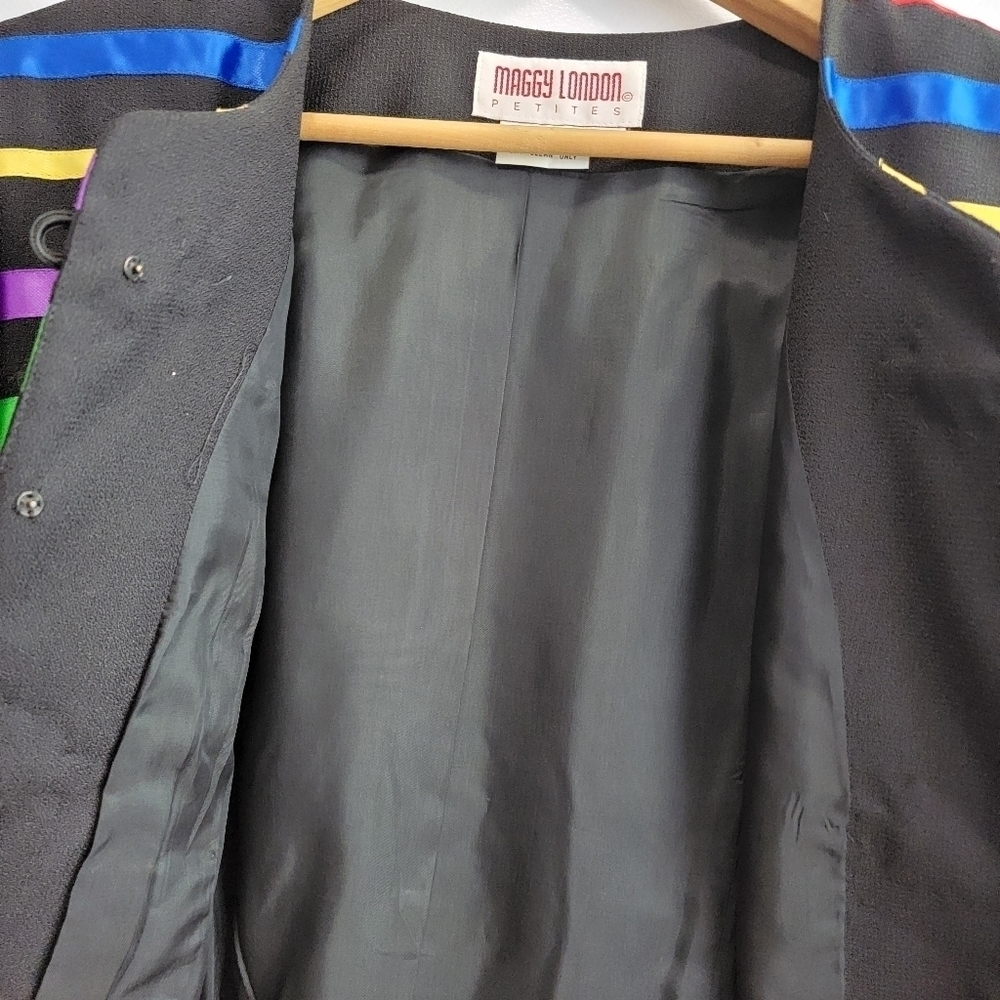 Vintage Black Blazer Size Petite 14 - Picture 11 of 16